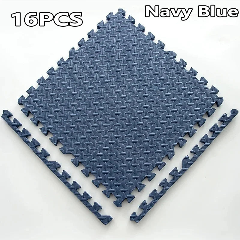 1-16PCS 30*30cm  Sports Gym Protection EVA Leaf Grain Floor Mats Yoga Fitness Non-Slip Splicing Rugs Thicken Shock Room Workout