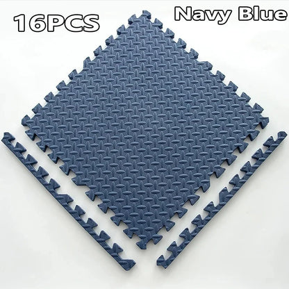 1-16PCS 30*30cm  Sports Gym Protection EVA Leaf Grain Floor Mats Yoga Fitness Non-Slip Splicing Rugs Thicken Shock Room Workout