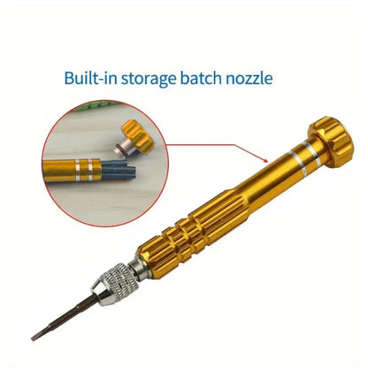 1pc 5-in-1 Multifunctional Small Screwdriver Kit Repair Tool for Eyeglass, Sunglasses, Electronics, Cellphone, Jewelry and More