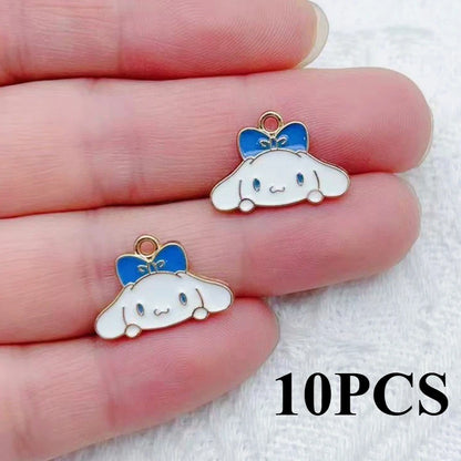 10/14PCS cartoon cute little animal DIY handmade jewelry accessories alloy drip pendant earrings earrings jewelry