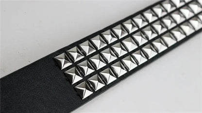 2026 New Square Bead Rivet Belt Metal Pyramid Belt Men and Women Punk Hardware Jeans Belt Y2K Belt Designer Belt Women's Belts
