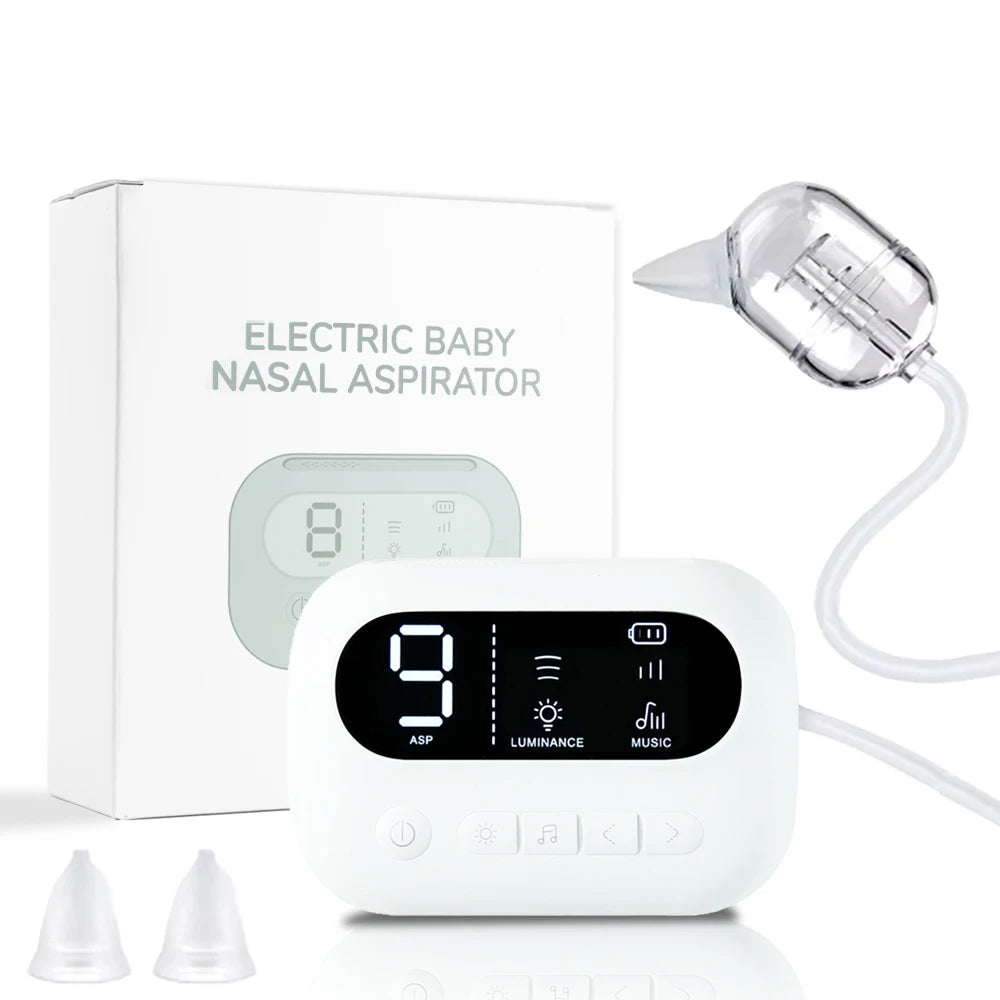 Baby Nasal Aspirator Electric Nose Cleaner with Built-In Music & Night Light Rechargeable Nose Booger Sucker for Infants Babies