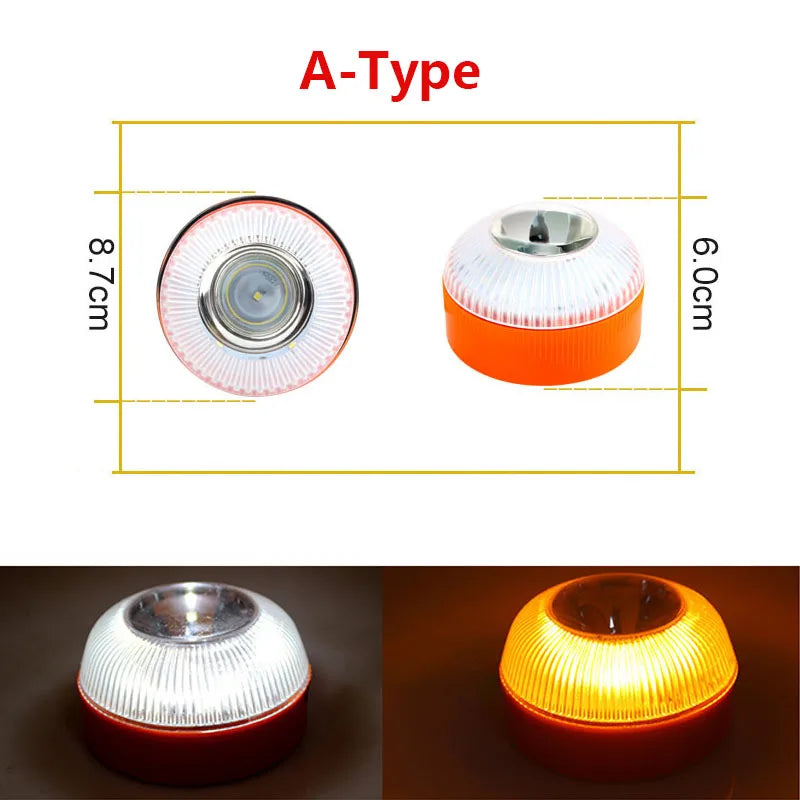 Led Car Emergency Light V16 Explosion Flashing Light Magnetic Induction Strobe Flashing Warning Light Safety Accessory