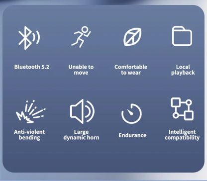 X7 Wireless Bluetooth Earphones, Sports-Style Air-Conducting LED Battery Display, Memory Card Insertion Support