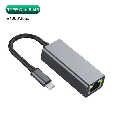 USB Type C Ethernet Adapter 1000Mbps USB 3.0 RJ45 Network Card For MacBook PC Windows XP 7 8 10 Android USB Lan Internet Cable