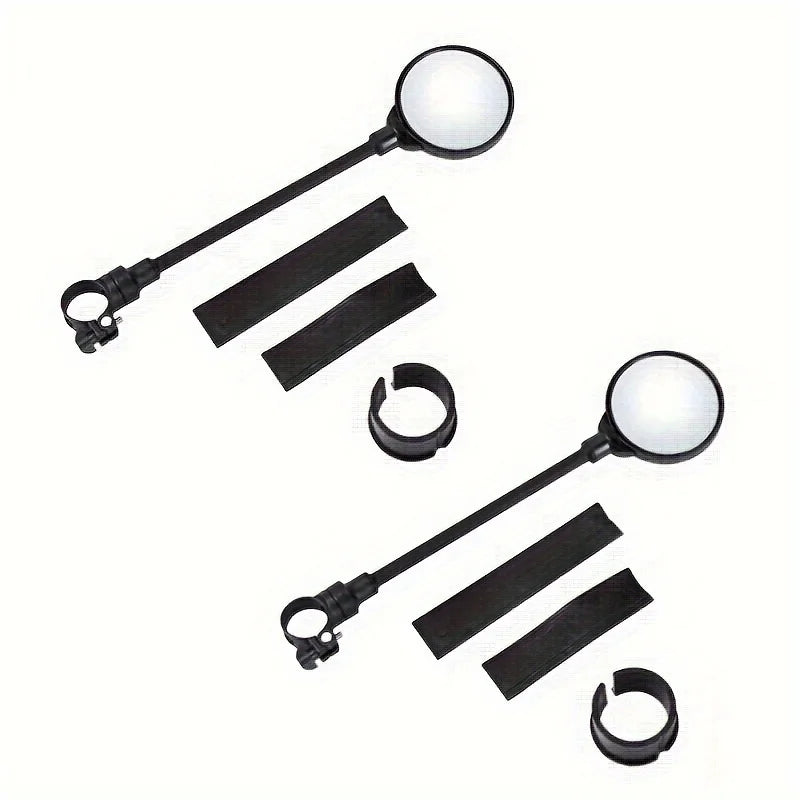 2PCS Bike Mirror Bike Handlebar Rearview Mirror Rotatable And Adjustable Wide Angle Rear View Shockproof Convex Mirror Universal