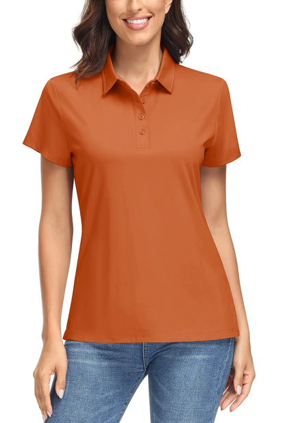 TACVASEN UPF50+ UV Protection Quick Dry Polo T-Shirts Womens Summer Short Sleeve Golf Sports Tee Shirts Breathable Workout Tops