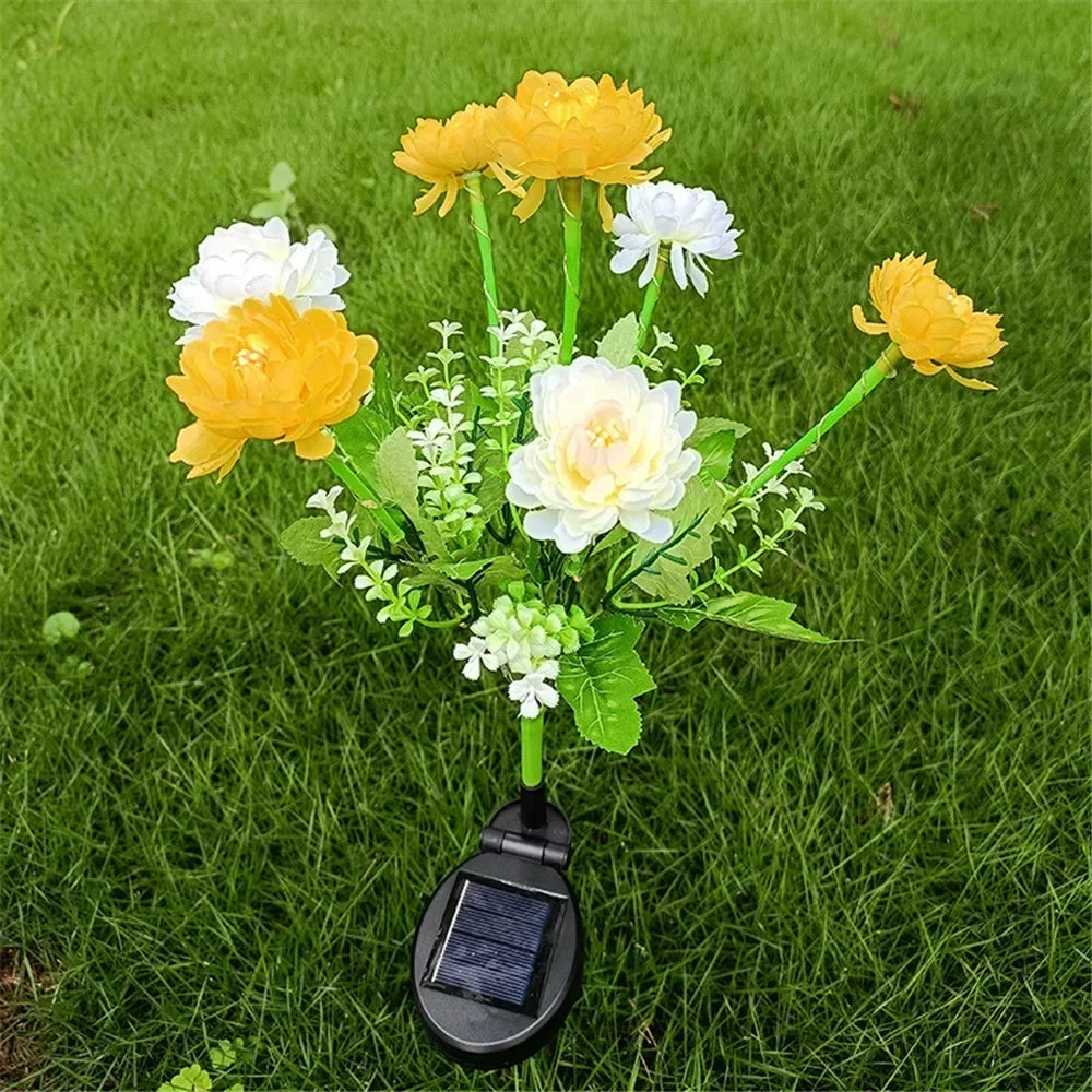 Solar Lights Outdoor Lighting Solar Garden Light Snow Lotus Flower Lawn Lamp for Yard Patio Flower Party Lamp Wedding Mother Day