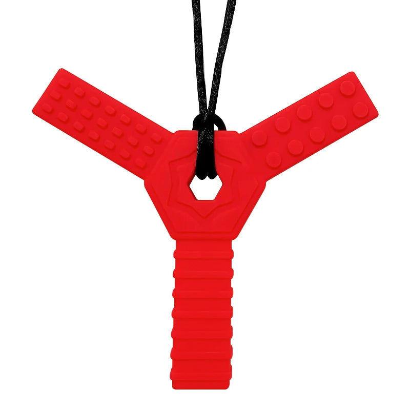 1pcs Silicone Teether Kids Chew Necklace Sensory Chewy Pendant Oral Motor Toys Therapy Tools for Autism Children's Goods