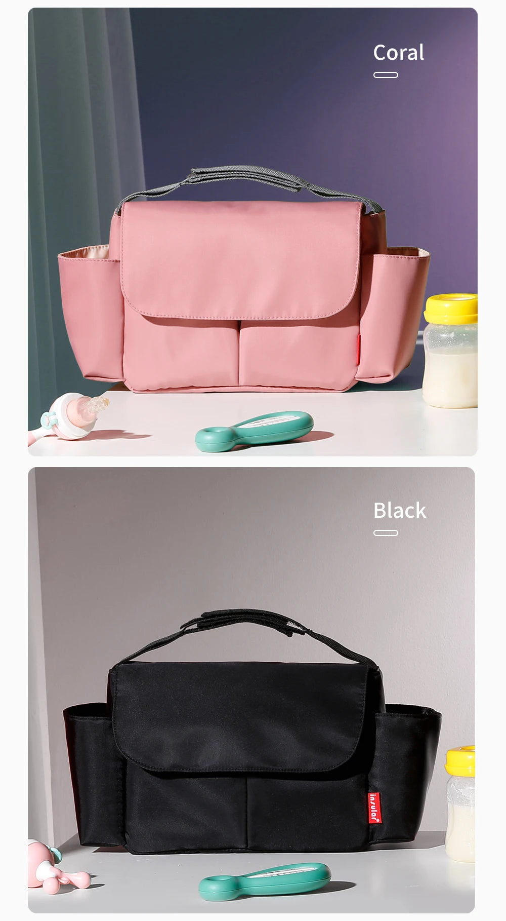 Baby Stroller Bag Pram Organizer Accessories Stroller Cup Holder Cover Trolley Organizer Pouch Travel Accessories