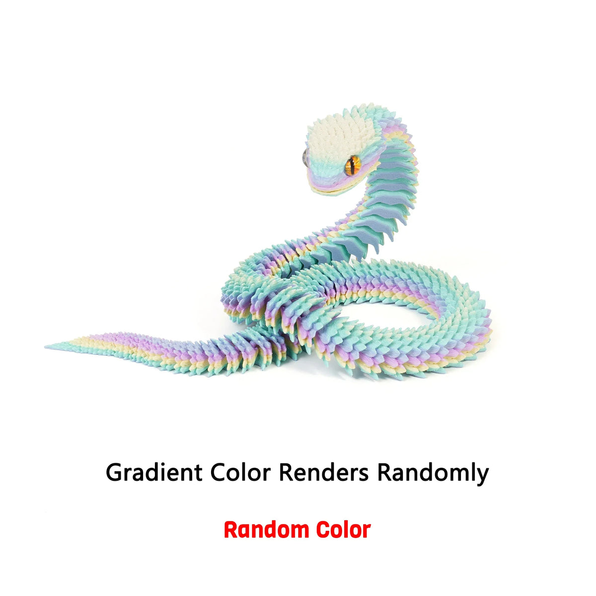 3D Printed Snake Movable Joint Fidget Toy Figurine Simulation Snake Office Desktop Ornament Christmas Gifts Crafts Miniatures
