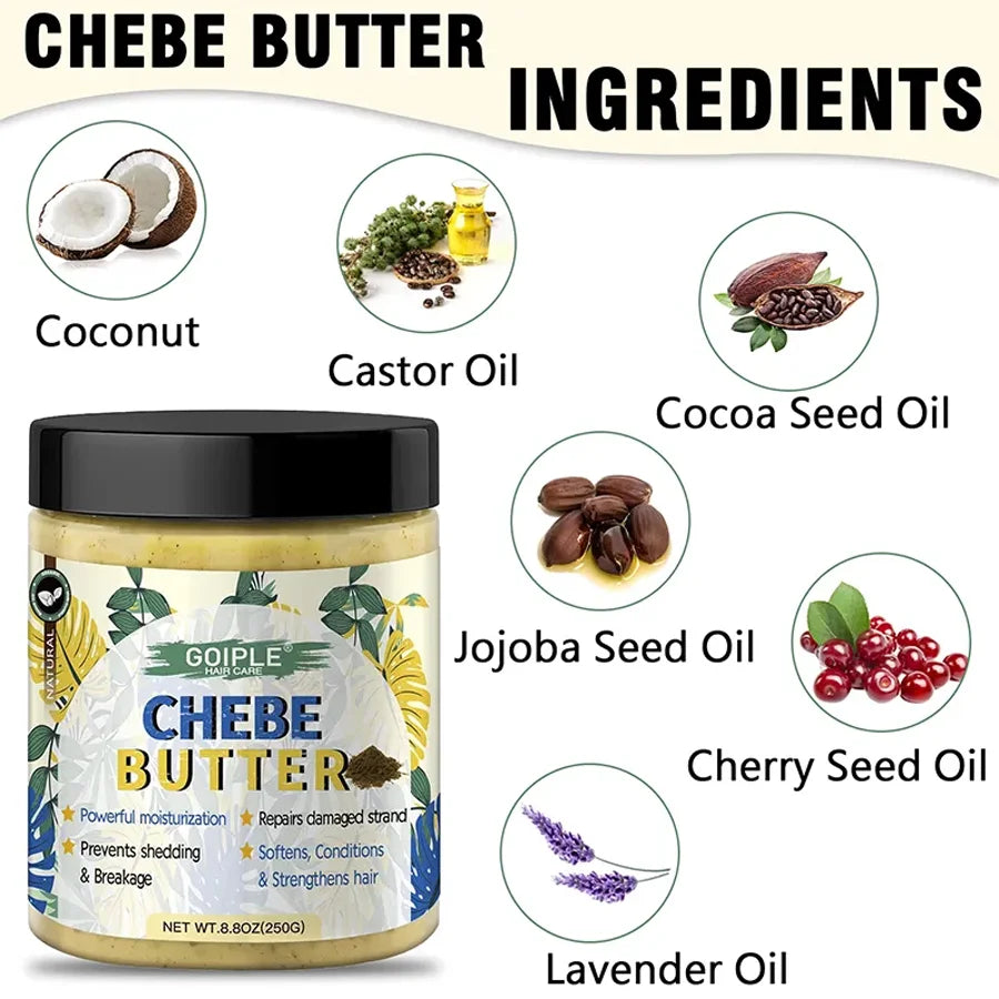 GOIPLE Chebe Hair Care Products Deep Nourish & Moisturize Conditioner Smoothing Anti-loss Breakage Hair Oil or Butter or Powder
