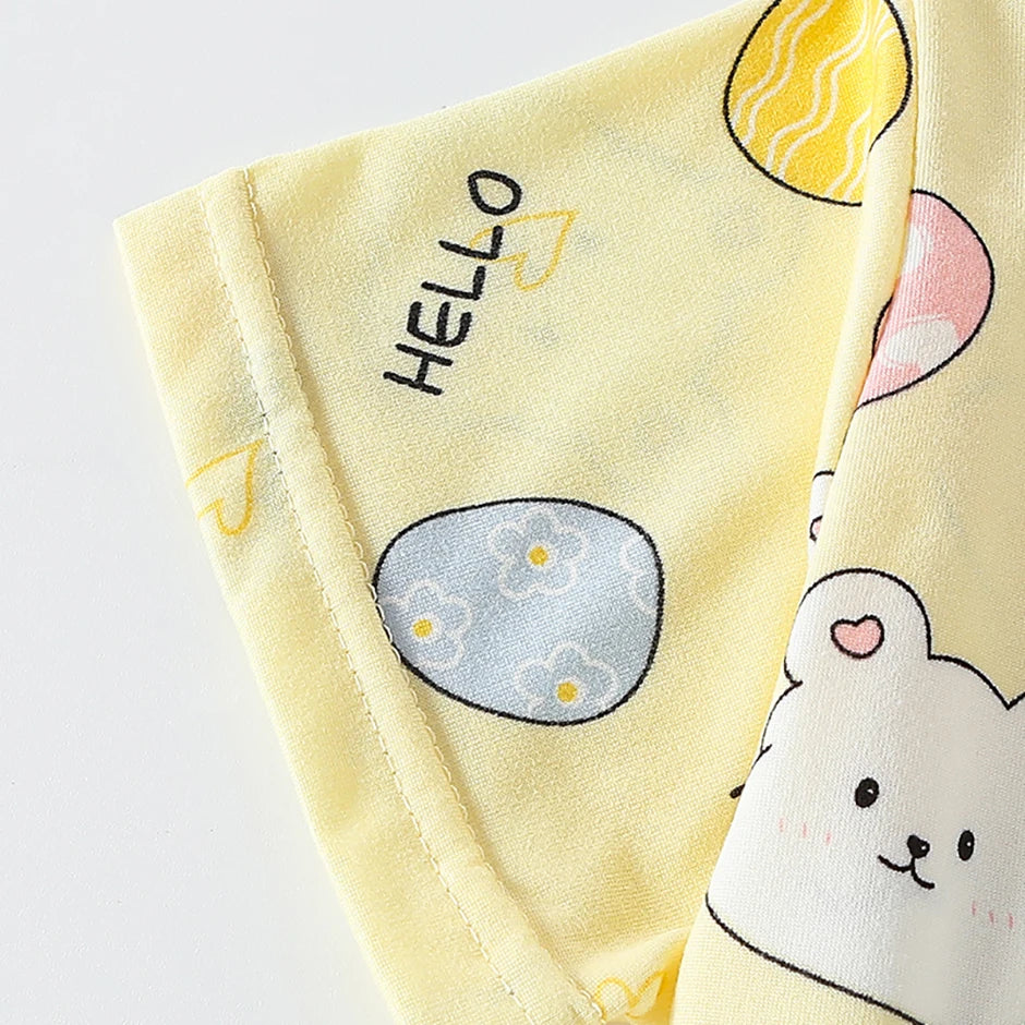 2-piece children's summer cute cartoon printed short sleeved shorts set for boys and girls casual and comfortable T-shirt shorts