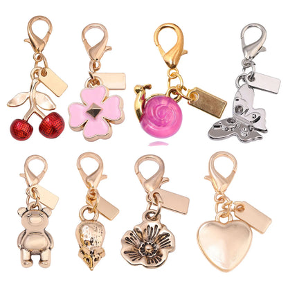 Luxury Highend Cherry Butterfly Four-leaf Clover Love Bear Mouse Keychain Ladies Y2K Bag Pendant Car Accessories Gift Decoration