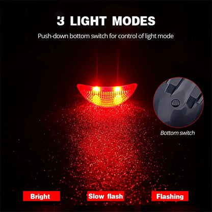 LED Solar Energy Bicycle Tail Light Cycling Safety Rear Lamp Night Riding Warning Taillights Power Bike Rear Lamp