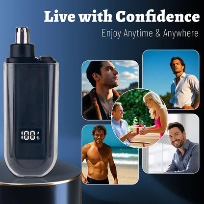 USB Rechargeable Nose and Ear Hair Trimmer for Men Electric Clipper Quick Charging Low Noise Washable Pocket Eyebrow Trimmer ﻿