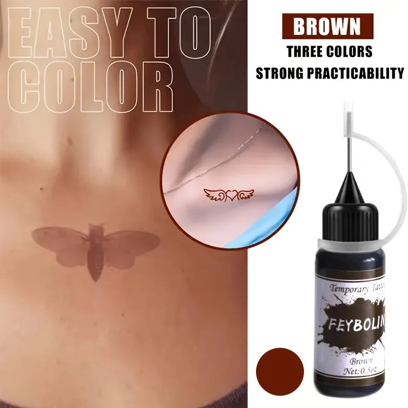 Long-Lasting Temporary Tattoo Inks with 3 Tattoo stickers Kit,Freehand Painting Gel for Makeup Trend Party Tattoos for Face Body