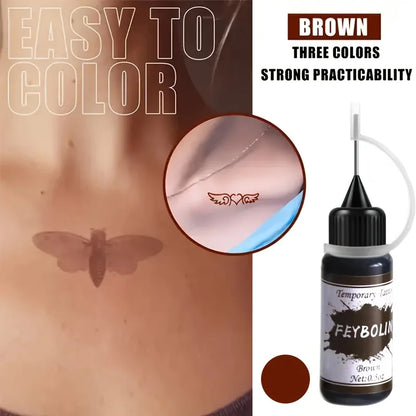 Long-Lasting Temporary Tattoo Inks with 3 Tattoo stickers Kit,Freehand Painting Gel for Makeup Trend Party Tattoos for Face Body