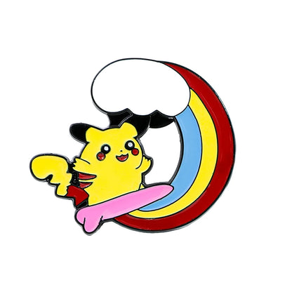 Anime Pikachu Squirtle Enameled Brooch Pin - Pokemon Lapel Badge Jewelry Accessory for Clothing And Backpacks