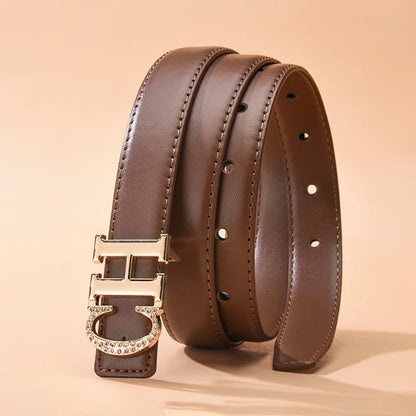 Retro Women's Automatic Buckle Belt Simple And Trendy Women's Jeans Casual Pants Belt Fashionable Women's Clothing Accessories