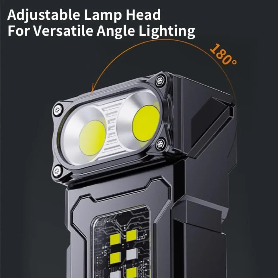 MINI USB Rechargeable LED Flashlight Portable Tail Magnet Work Light Super Bright Camping Lantern Side COB Emergency Torch Light