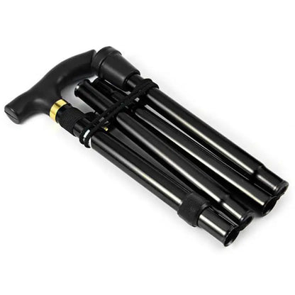 Telescopic Walking Stick Outdoor Hiking Trekking Poles Aluminum Alloy Metal Folding Cane Crutches Pole For Elderly People