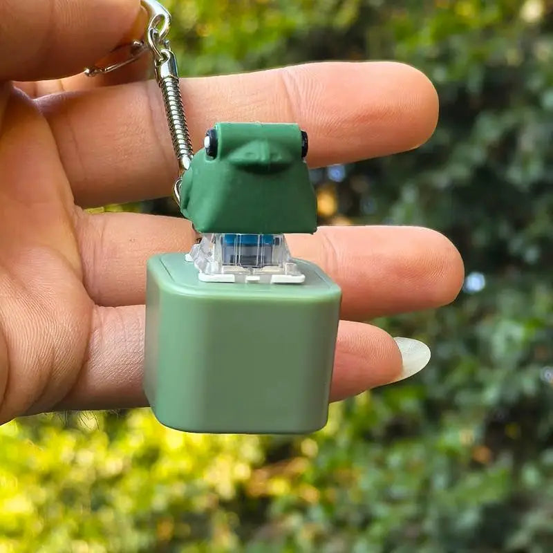 Croaking Frog Fidget Toy Keychain Rechargeable Frog Keychain with Sound & LED Lights, Funny Frog Keyboard Clicker Stress Relief