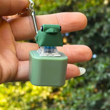 Croaking Frog Fidget Toy Keychain Rechargeable Frog Keychain with Sound & LED Lights, Funny Frog Keyboard Clicker Stress Relief