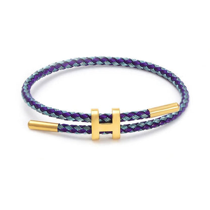 The multi-functional, fashionable and elegant H-buckle stainless steel rope women's bracelet is suitable for men's charming brac