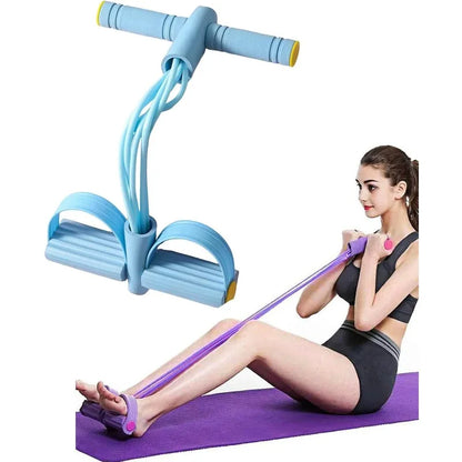 Portable Sit-Up Assist Band, 6-Tube Elastic Design (22cm Wide), Targets Abs, Arms, Chest, Legs & Hips, Multi-Scenario Use