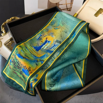 Fashion Skinny Silk Scarf for Women Letter Hair Ribbons Headbands Bandana Female Bag Wrist Wrap Neckerchief Foulard Neck Ties
