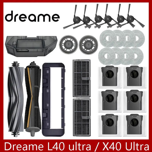 Dreame L40 Ultra / X40 Ultra Robot Vacuum Accessories Dust Bags Mop Main Side Brushes Cloths HEPA Filters Spare Parts