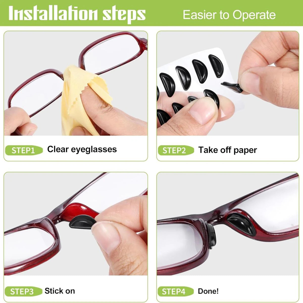 5/10 Pairs Super Sticky Anti Slip Eyeglass Nose Pads Soft Silicone Adhesive Glasses Nose Pad for Plastic Frame Glasses Parts