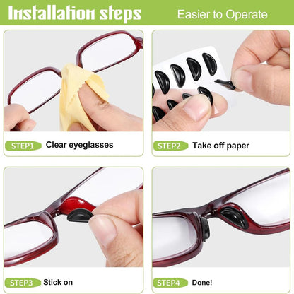 5/10 Pairs Super Sticky Anti Slip Eyeglass Nose Pads Soft Silicone Adhesive Glasses Nose Pad for Plastic Frame Glasses Parts
