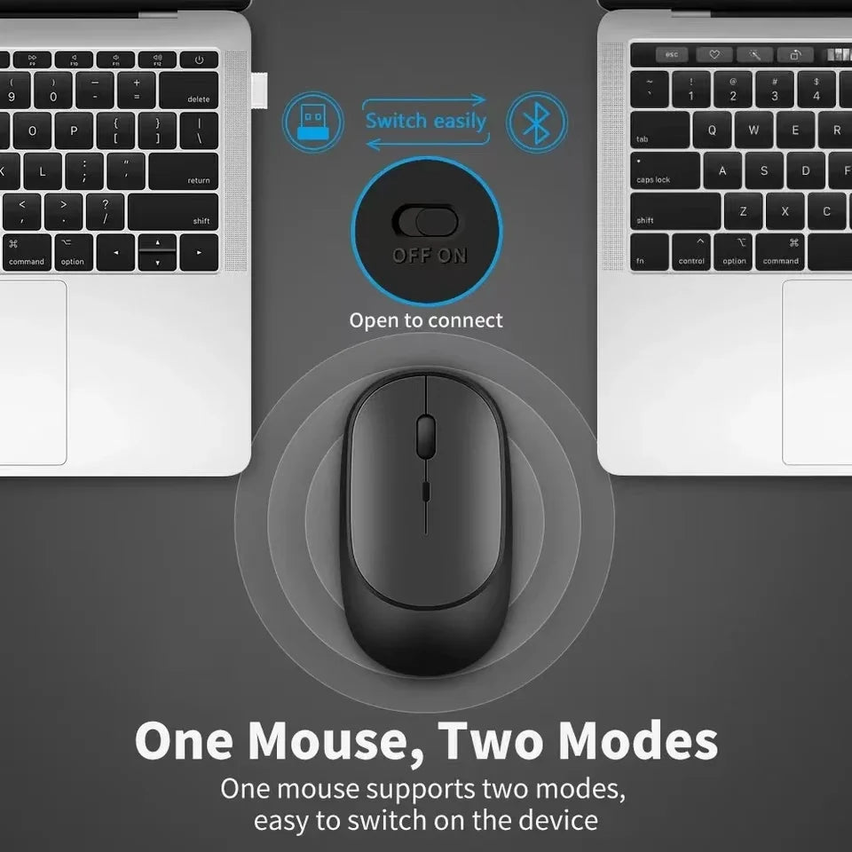 Wireless Mouse Rechargeable Mouse Gamer Dual Modes Bluetooth-compatible 2.4G Mice For Laptop Pad Tablet PC Macbook Mause