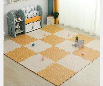 8/16Pcs Wood Baby Play Mat Floor Rug Thickened Foam Floor Children's Non-slip Crawling Pad Suitable for Living Room and Bedroom