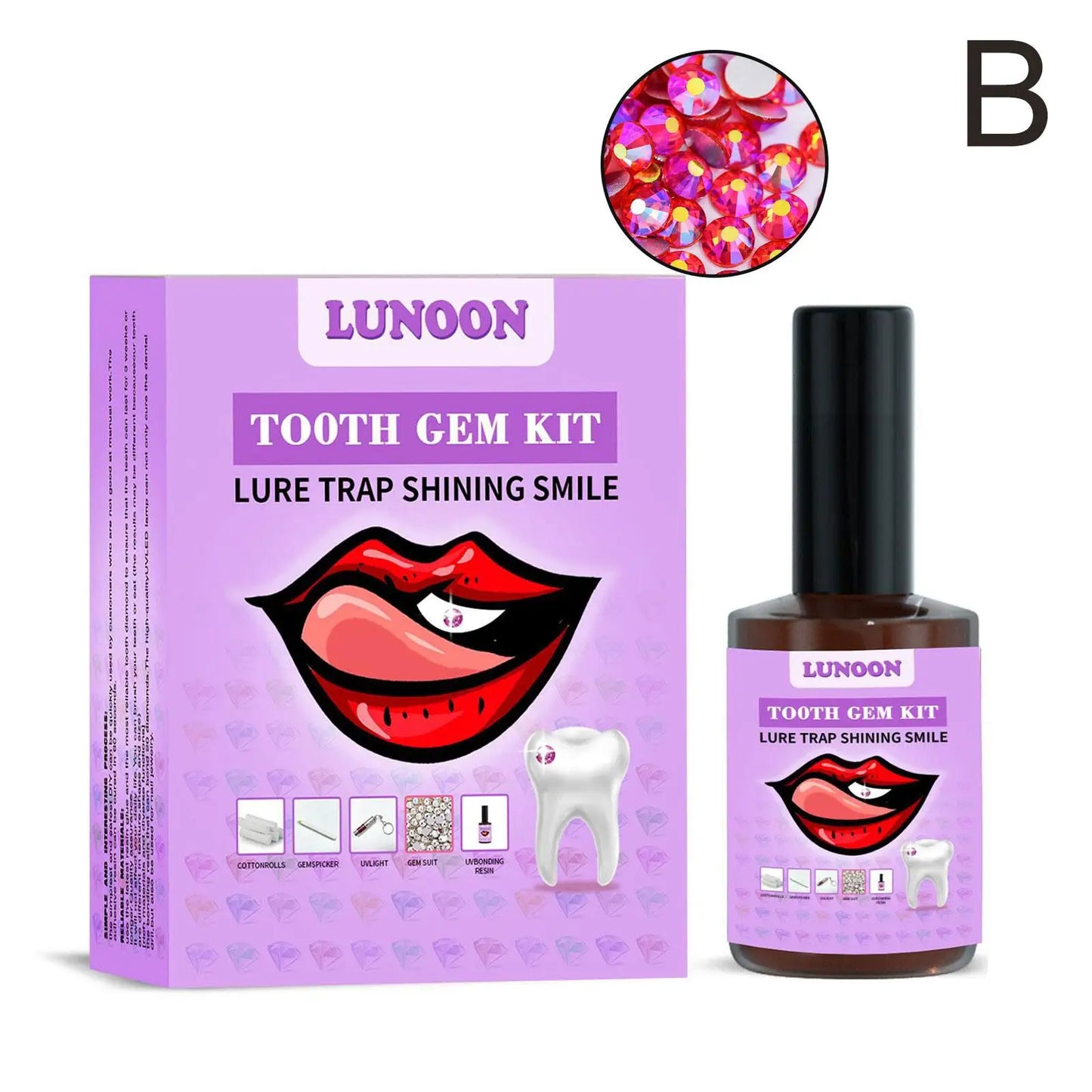 Tooth Jewelry Kit DIY Teeth Gems Set 7ml Glues Light Firm Reliable Clear Precious Stone Crystal Tooth Ornaments Jewellery