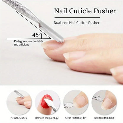 Nail Cuticle Pusher Tweezer Rainbow Cutter Nipper Clipper Dead Skin Remover Stainless Steel Manicure Nails Art Tool ManicureTool