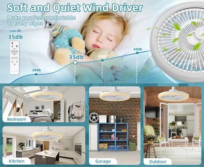 Rotatable 3in1 Ceiling fan light E27 LED Converter Base smart remote control bedroom fans lamp study kitchen Home decoration
