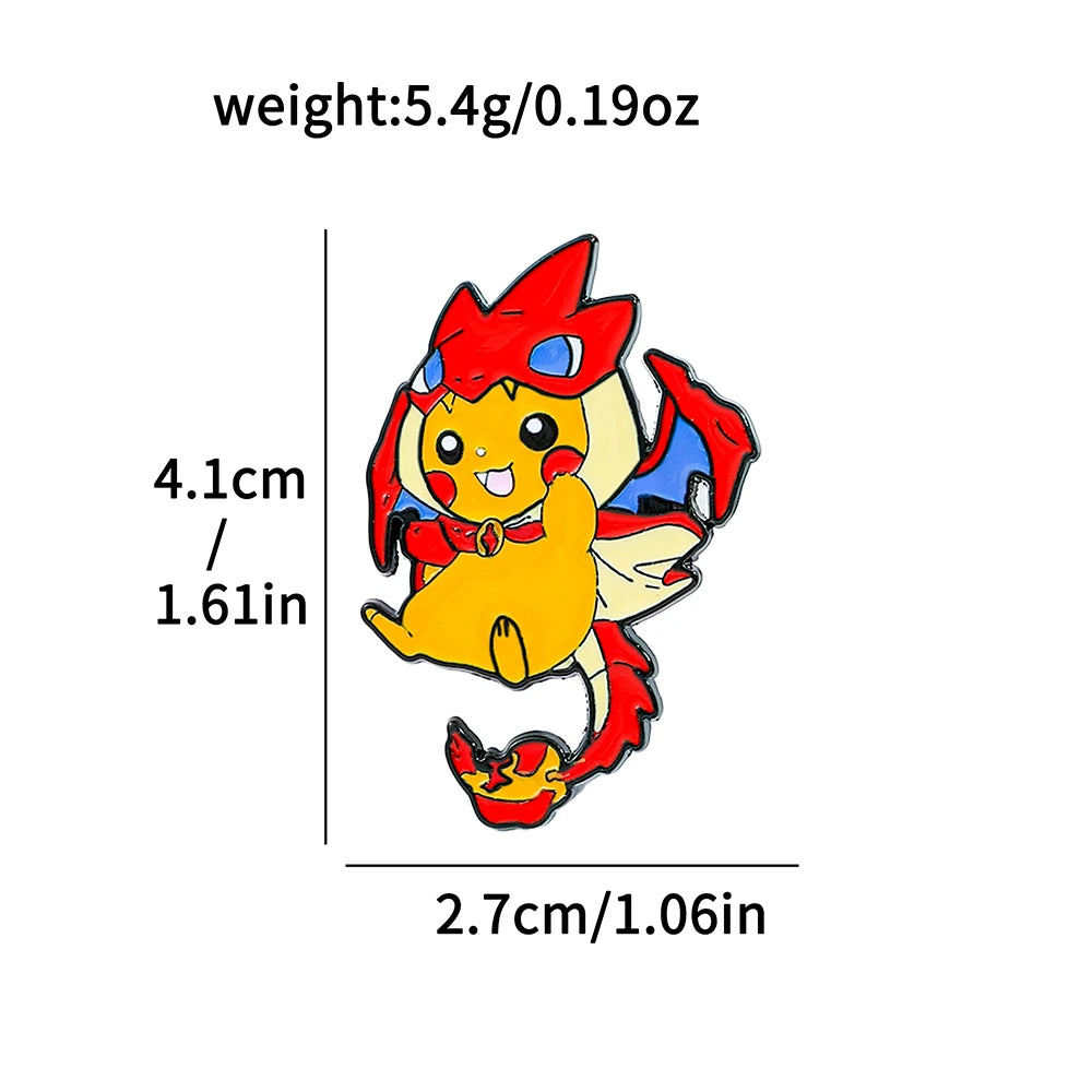 Anime Pikachu Squirtle Enameled Brooch Pin - Pokemon Lapel Badge Jewelry Accessory for Clothing And Backpacks