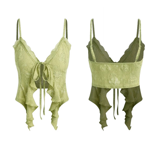 Summer Y2k Clothes Sexy Crop Tops Women's Corset Lace Bandage T-shirt Camisole Woman Sling Tank Top Fashion Sleeveless Waistcoat