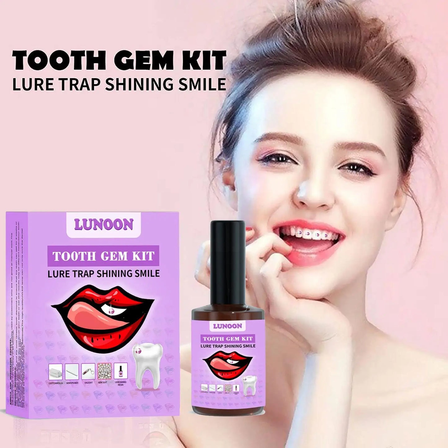 Tooth Jewelry Kit DIY Teeth Gems Set 7ml Glues Light Firm Reliable Clear Precious Stone Crystal Tooth Ornaments Jewellery