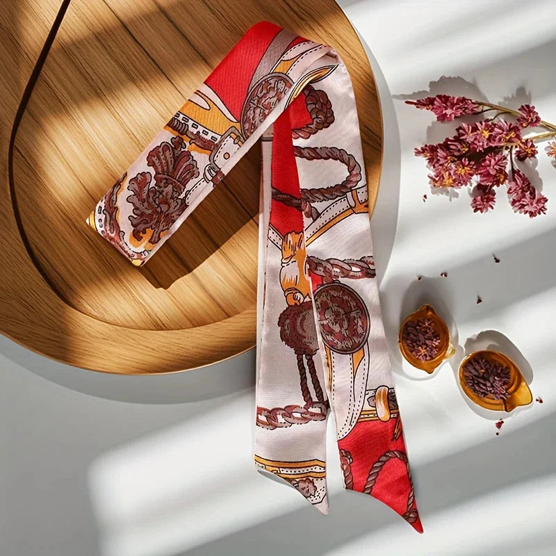 10Pcs Women’s Paisley Print Multi-Use Scarves Elegant Long Hairbands Neck Scarves & Bag Straps DIY Craft Hair Scarf Accessories