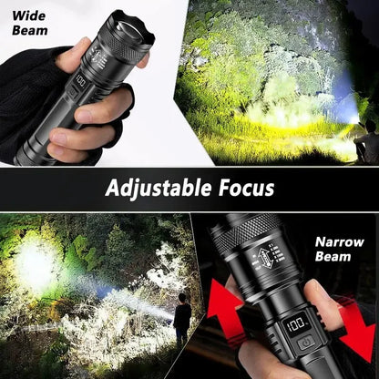 2000LM Ultra Bright P50 LED Flashlight Tactical EDC Emergency Spotlight Telescopic Zoom Handheld Torch with 14500/18650 Battery
