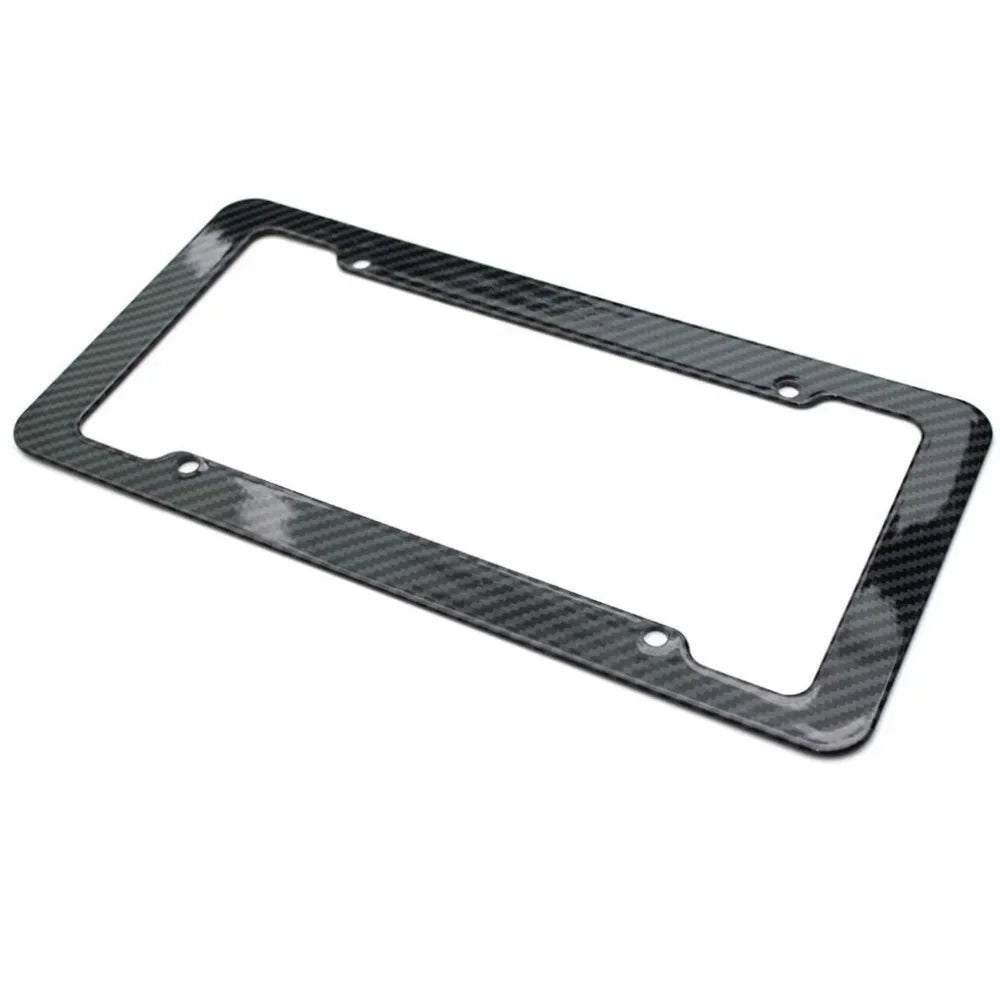 NEW Universal 30*15CM 1/2pcs License Plate Frame Carbon pattern Plastic License Plate Frame Bracket with Standard Screw Kits