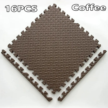1-16PCS 30*30cm  Sports Gym Protection EVA Leaf Grain Floor Mats Yoga Fitness Non-Slip Splicing Rugs Thicken Shock Room Workout