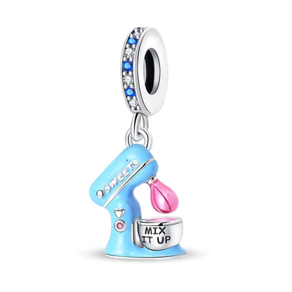 925 Sterling Silver Tailor Sewing Machine Telephone Alarm Clock Charms Pendants Fit 925 Original Bracelets DIY Jewelry