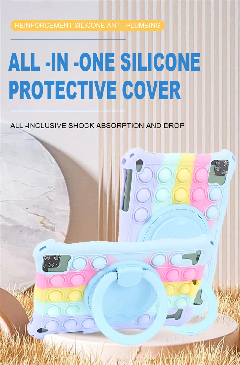 Funda Para 10.1" Universal Silicone Tablet Case 10 10.1 inch Android Tablet PC Shockproof Stand Cover Cases 25*16CM/9.84x6.3inch