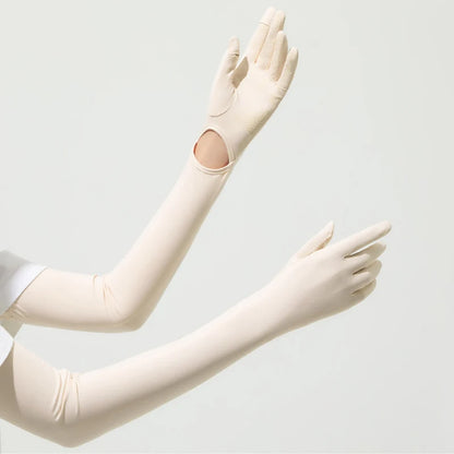 Summer Outdoor UV Protection Finger Long Gloves UPF50+Sunscreen Touchable Screen Sleeve Driving Bicycle for Outdoor Travel