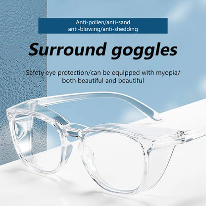 SEAMETAL Anti Blue Light Glasses Lightweight PC Frames Square Clear Lens Glasses Anti Pollen Safety Goggles Eyewear Accessories